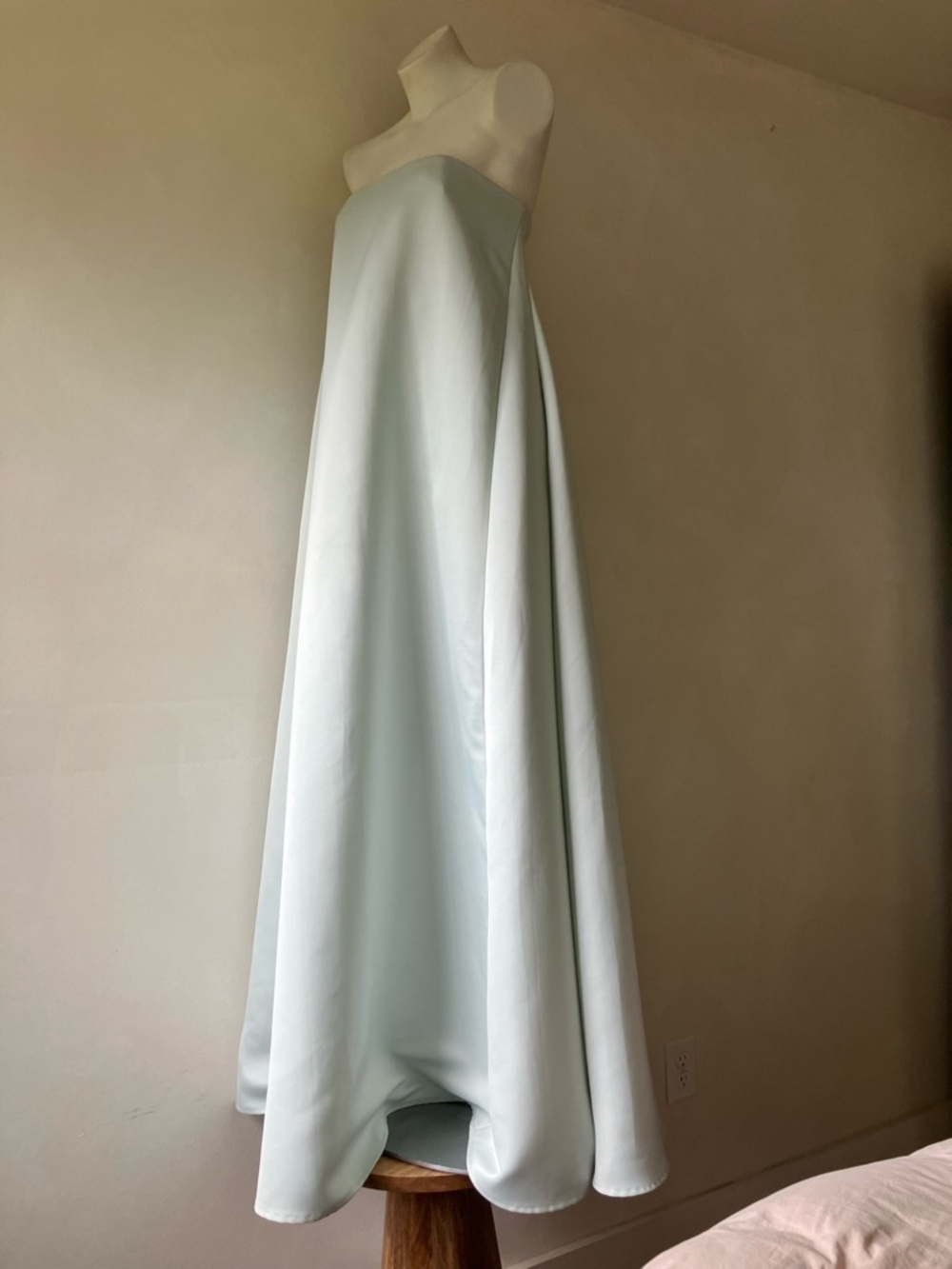 Sau Lee | Heather Strapless Satin Dress In Pale Blue - Picture 3 of 16